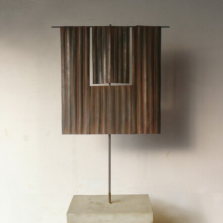 M&eacute;tal/Pigments/B&eacute;ton 0,60m X 0,50m X 0,,30m